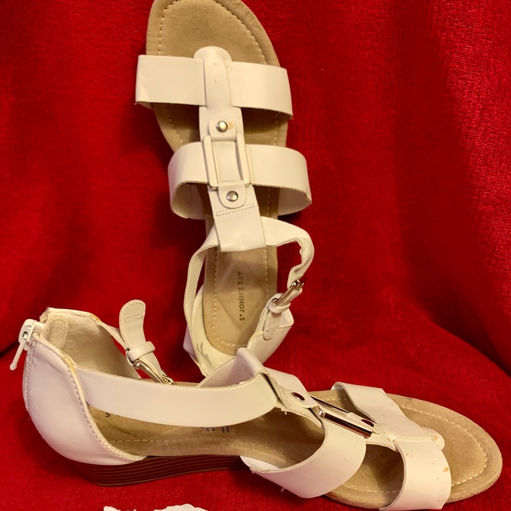 St. John’s Bay sandals womens white size 6